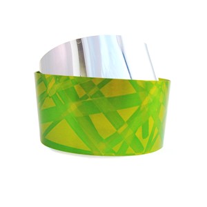 Lime Green Pattern Wide Cuff Bracelet by Jon Klar